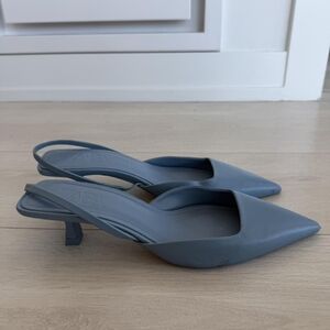 Zara Slate Blue Slingback Heels